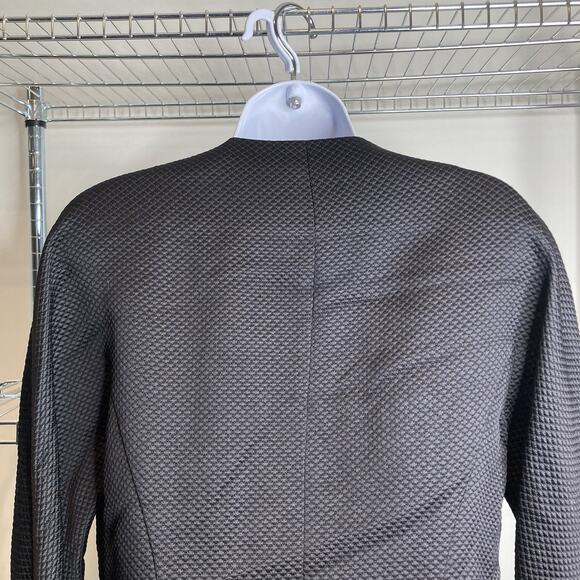 Vintage Ildi Marshall Women's Black Silk Tweed Blazer Size 12 Rhinestone Buttons - Picture 12 of 13